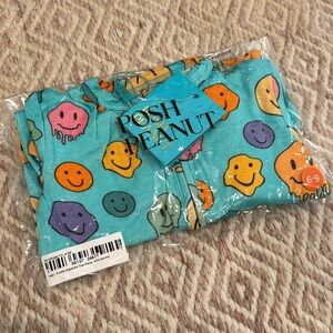 Posh Peanut Tyler Smiley Face Footie Zippered one Piece